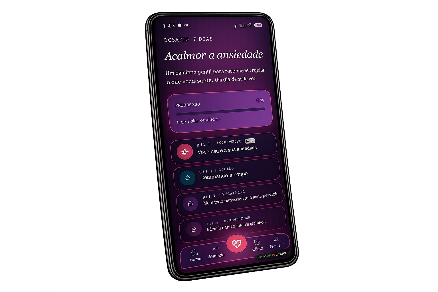 Tela de Desafio de 7 Dias do Diário Emocional Feminino
